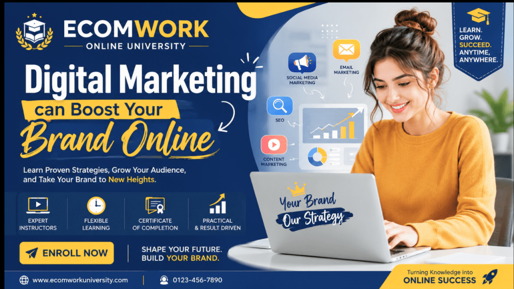 ECOMWORK Online University digital marketing and freelancing training course 2026